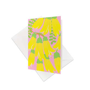Bright Botanical Kowhai Gift Card & Envelope (6 Pack)