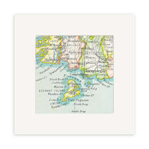Stewart Island Vintage Map Print