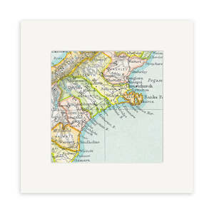 Canterbury Vintage Map Print