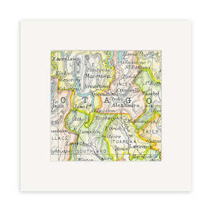 Nz Maps: Otago Vintage Map Print