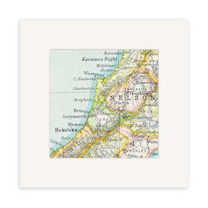 Nz Maps: Westport Vintage Map Print