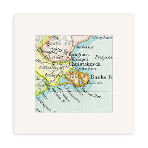 Nz Maps: Christchurch Vintage Map Print