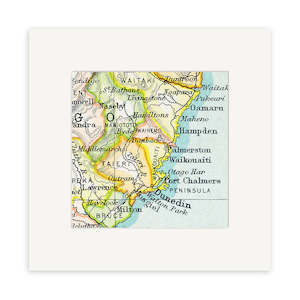 Nz Maps: Dunedin Vintage Map Print