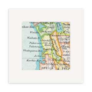 Nz Maps: Raglan Vintage Map Print