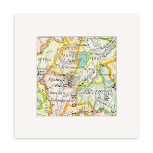 Central Plateau Vintage Map Print