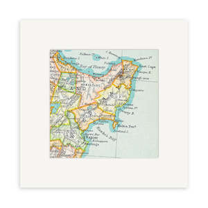 Nz Maps: Hawke's Bay Vintage Map Print