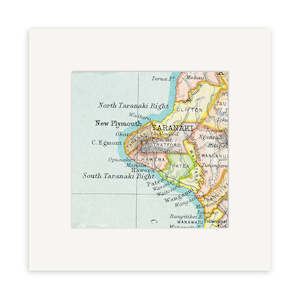 Nz Maps: Taranaki Vintage Map Print
