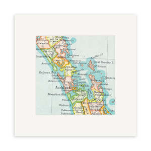 Nz Maps: Auckland Vintage Map Print
