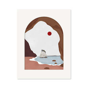 Cathedral Cove Landmark Art Print