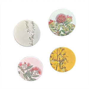 Magnets Stickers: Vintage Botanical Ceramic Magnet Set