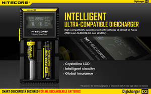 Products: Nitecore D2 Digicharger 2 Bay LCD Battery Charger Cell-Supply NZ