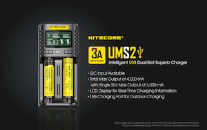 Nitecore UMS2 2 Bay Superb LCD Battery Charger Cell-Supply NZ