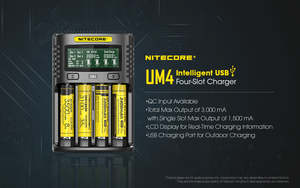 Nitecore UM4 4 Bay Digital LCD Battery Charger Cell-Supply NZ