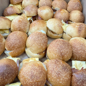 Mini bacon and egg buns