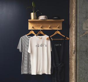 Rüdi's Organic Cotton Tee - Unisex, Navy & White STRIPE