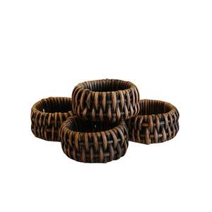 Kitchen & Table: Bermuda Napkin Rings in Walnut Rattan
