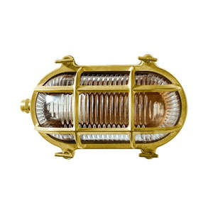 Outdoor Wall Light: Admiral brass bulkhead by Shady Lady