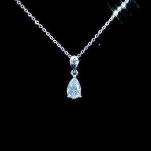 1ct Moissanite Pear Pendant