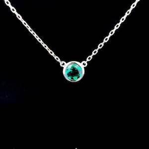 1ct Lab Emerald Bezel Pendant