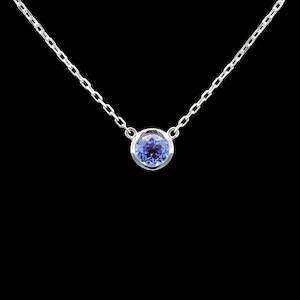 Pendants: 1ct Lab Sapphire Bezel Pendant