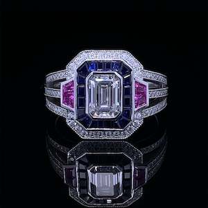 Custom Bespoke Archive: Custom Pink & Blue Sapphire Ring