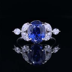 Custom Bespoke Archive: Natural Unheated Sapphire & Diamond
