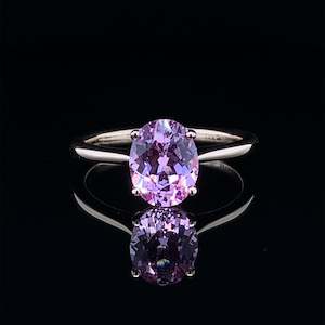Custom Bespoke Archive: Oval Pink Sapphire Solitaire