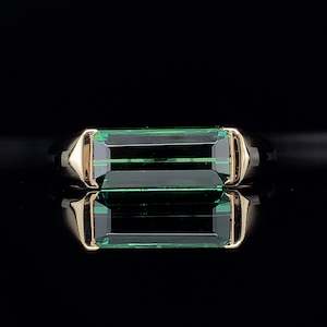 Coloured Gem Rings: East West Emerald Cut Tourmaline