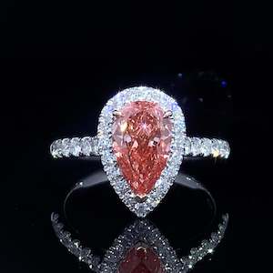 Diamond Rings: Intense Perfect Pink Pear
