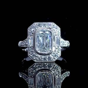 Custom Cushion Cut 1.59ct Vintage Inspired Ring