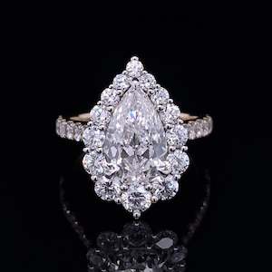 Diamond Rings: 4.14ct Crushed Ice Pear