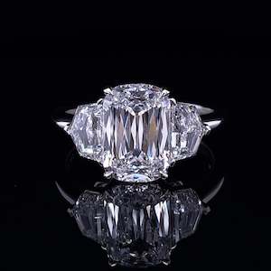 4.30ct Custom Cushion Cut Trilogy