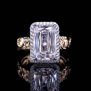 Diamond Rings: Hand Engraved Asscher Cut