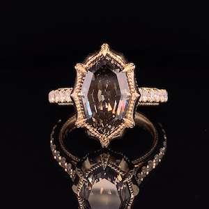 Smokey Black Diamond 5.76ct Custom Ring
