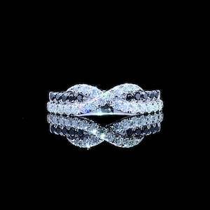 Moissanite Rings: Katie Contour Band - Solid Sterling Silver