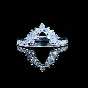 Moissanite Rings: Rosie Contour Band - Solid Sterling Silver