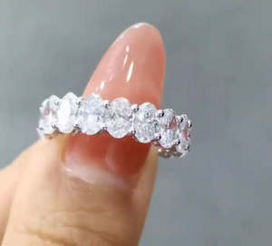 Moissanite Rings: Oval Moissanite Eternity Ring
