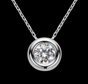 Black Friday Sale 1: 0.5ct Moissanite Anastasia Bezel Pendant