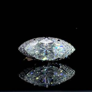 Coloured Gem Rings: 3ct Marquise East West Moissanite