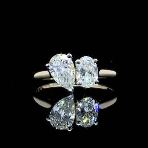 Coloured Gem Rings: Accented Gallery Toi et Moi