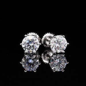 Valentines Sale 1: 0.5ct each ear Moissanite Screw Back Tulip earrings