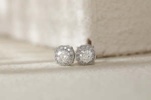 Long Weekend Sale: Sierra Halo Moissanite Earrings