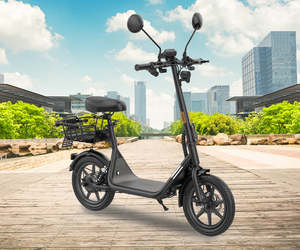 Electric Scooter Range Storm Rides: Gyroor C1 Plus EEC - European Version - Popular Seated Escooter with Rear Basket 30km/h💥