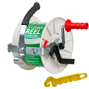 Electric Fencing: 3: 1 Geared Reel with 200m of Polytape