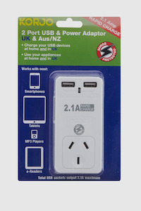 Travel Adaptors: USB Power Adaptor Aus/UK