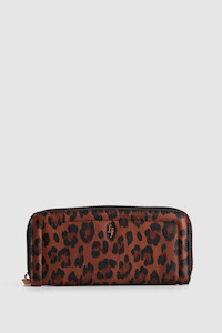 Womens Large Wallets: Leopard Large Ziparound Wallet
