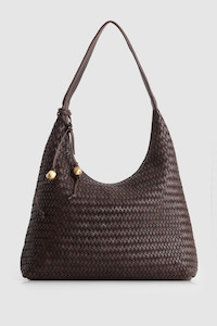 Shoulder Bags: Nina Leather Weave Shoulder Bag