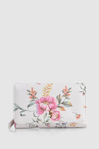 Womens Medium Wallets: Floral Trifold Wallet