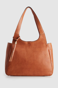 Large Handbags: Clara Leather Charm Tote Bag