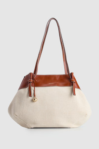 Medium Handbags: Alana Leather Canvas Tote Bag